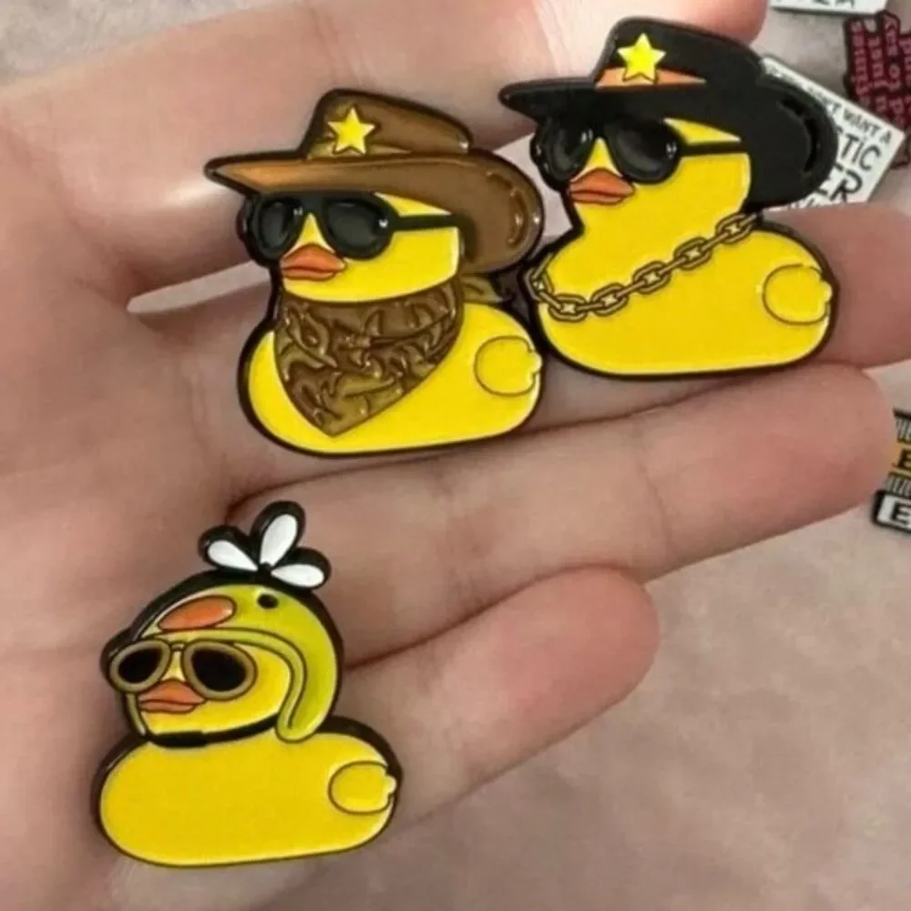 Rubber Duckie Helmet Brooch Enamel Pin